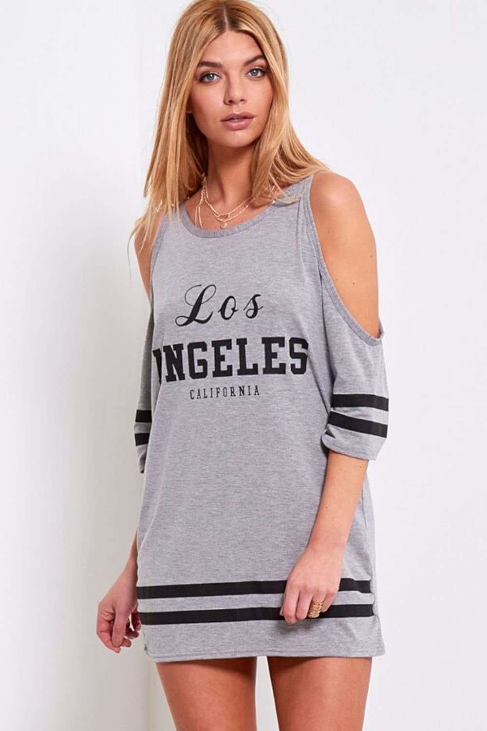 Carlie Los Angeles Cold Shoulder Baggy Tshirt - bejealous-com