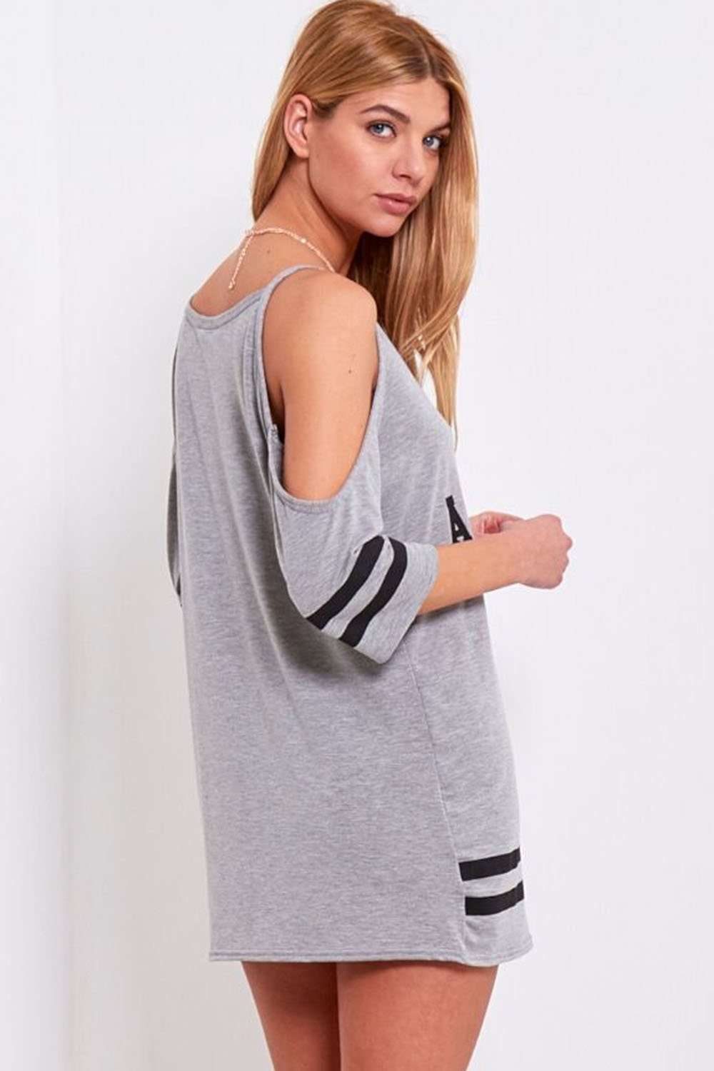 Carlie Los Angeles Cold Shoulder Baggy Tshirt - bejealous-com