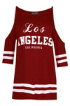 Carlie Los Angeles Cold Shoulder Baggy Tshirt - bejealous-com