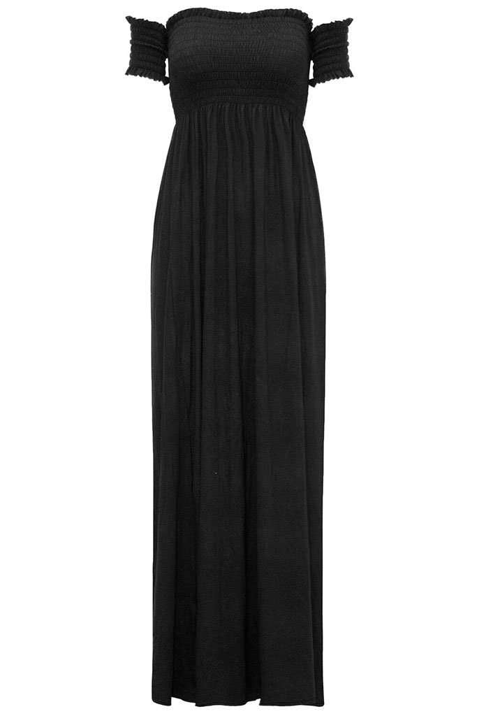Carlie Off Shoulder Ruched Maxi Dress - bejealous-com
