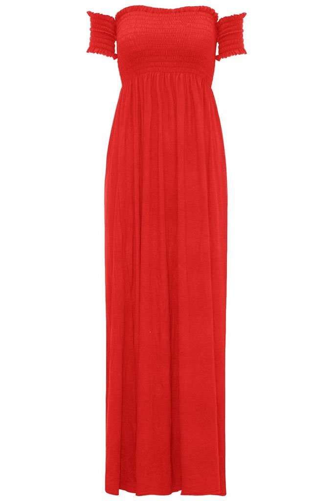 Carlie Off Shoulder Ruched Maxi Dress - bejealous-com