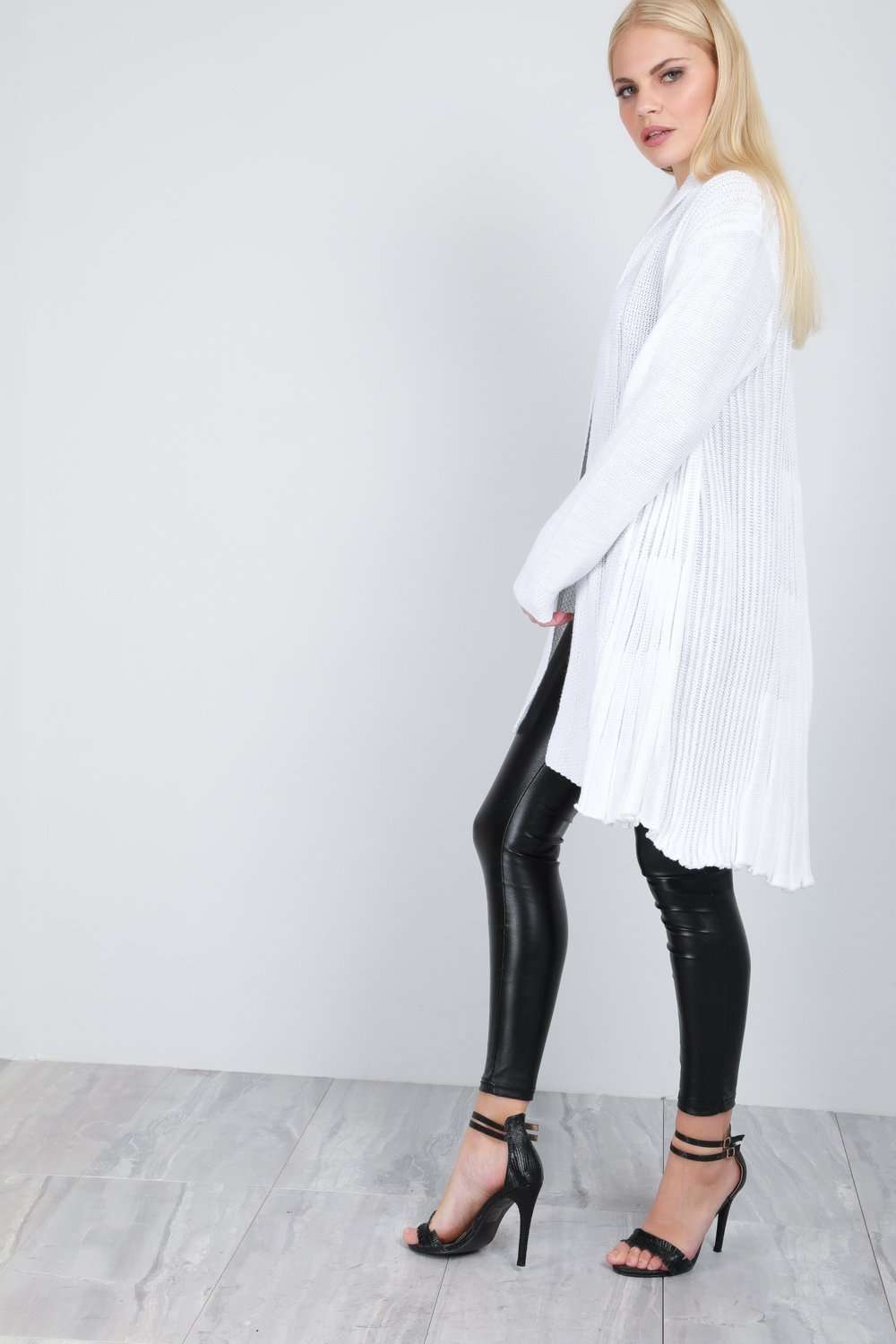 Carly Long Sleeve Pleated Knitted Cardigan - bejealous-com