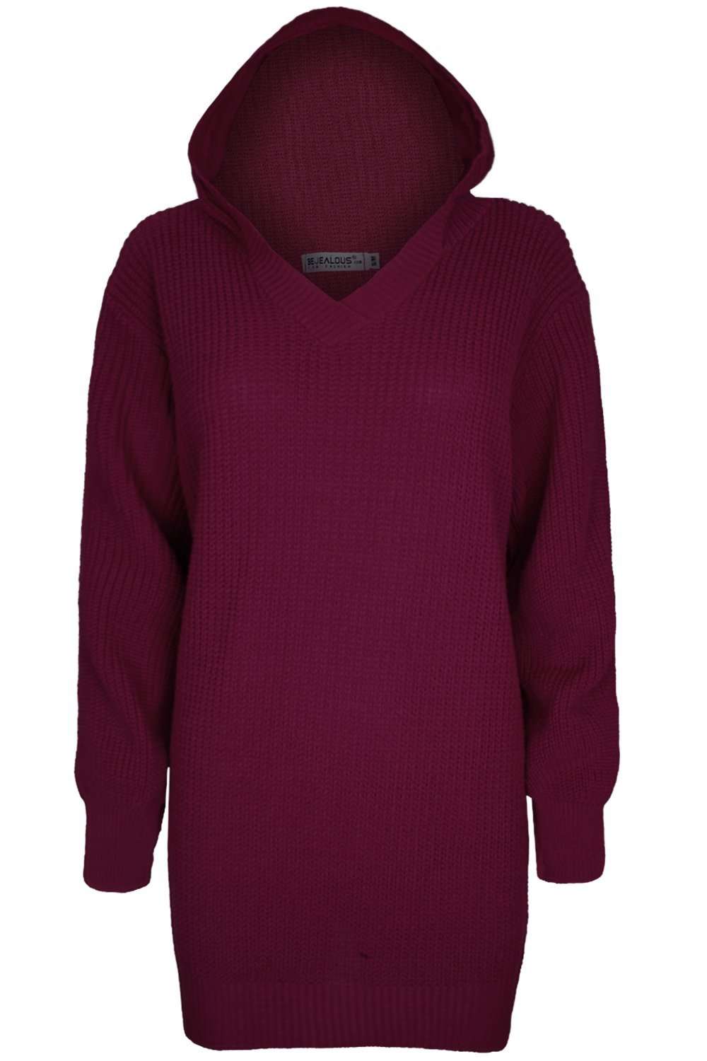 Carman Oversized Chunky Knit Hooded Dress - bejealous-com