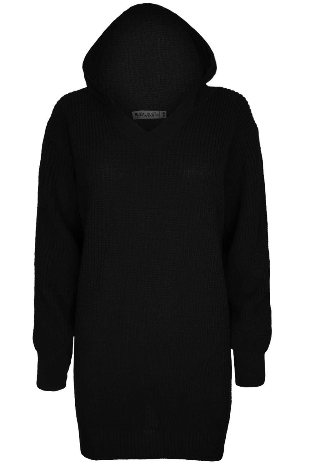 Carman Oversized Chunky Knit Hooded Dress - bejealous-com