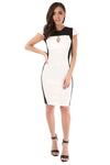 Caroline Monochrome Panelled Bodycon Dress - bejealous-com