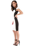 Caroline Monochrome Panelled Bodycon Dress - bejealous-com
