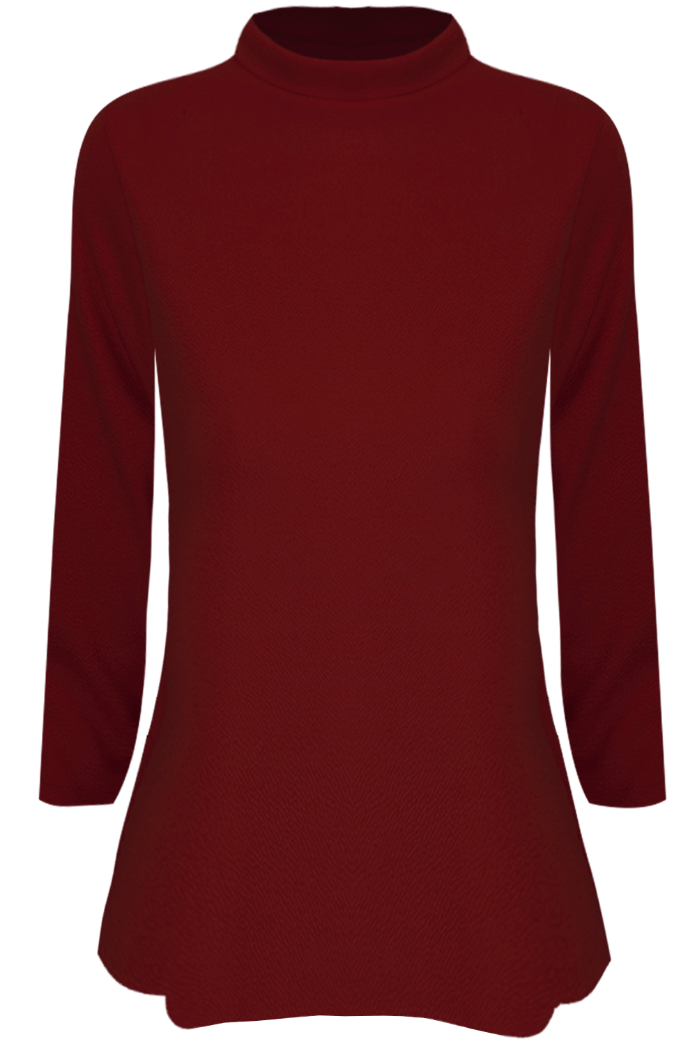 High Neck Long Sleeve Grey Swing Top - bejealous-com
