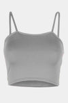 Carrieanne Strappy Cami Basic Jersey Crop Top - bejealous-com