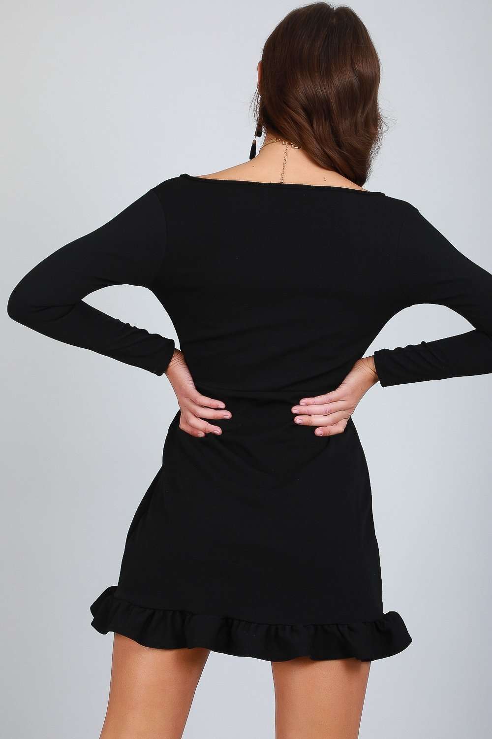 Casie Long Sleeve Frilly Mini Dress - bejealous-com