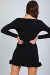Casie Long Sleeve Frilly Wrap Mini Dress - bejealous-com