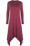 Casie Long Sleeve Hanky Hem Jersey Midi Dress - bejealous-com