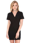 Casie Plunge Neck Wrap Bodycon Dress - bejealous-com