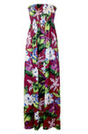 Cassadie Sheering Strapless Floral Maxi Dress - bejealous-com