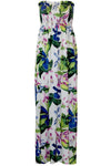 Cassadie Sheering Strapless Floral Maxi Dress - bejealous-com