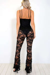 Cassie Strappy Black Lace Wide Leg Jumpsuit - bejealous-com
