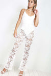 Cassie Strappy Black Lace Wide Leg Jumpsuit - bejealous-com