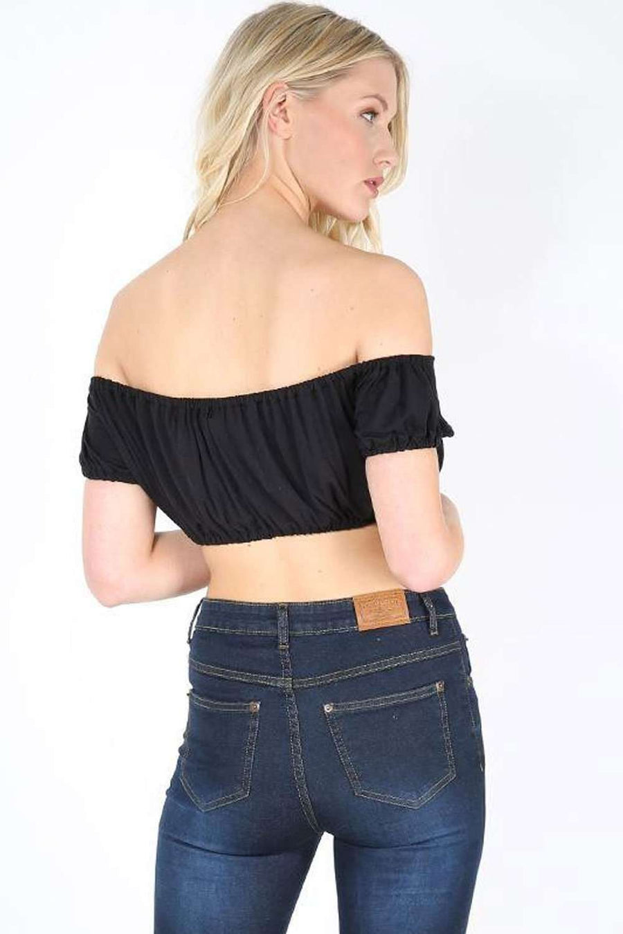 Ceris Tie Front Bandeau Crop Top - bejealous-com