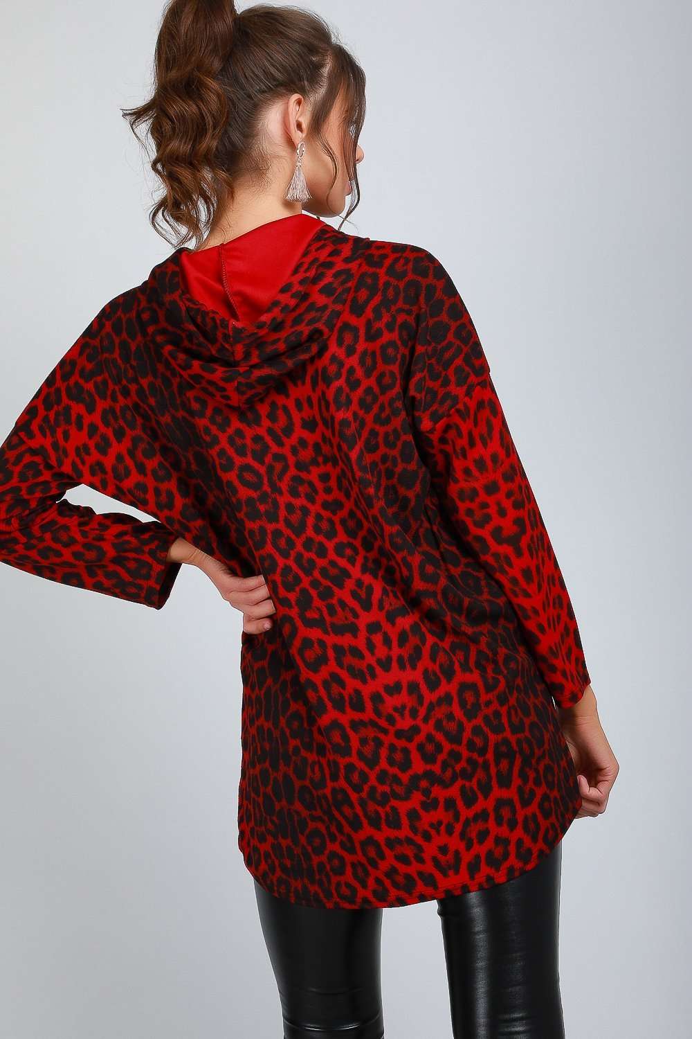 Chelsi Leopard Print Oversized Hooded Sweatshirt - bejealous-com