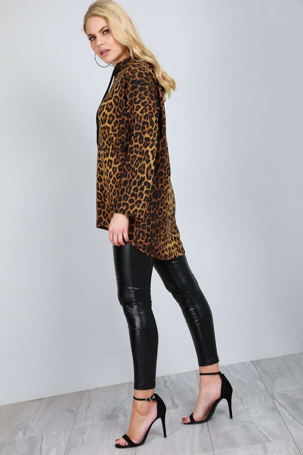 Chelsi Leopard Print Oversized Hooded Sweatshirt - bejealous-com