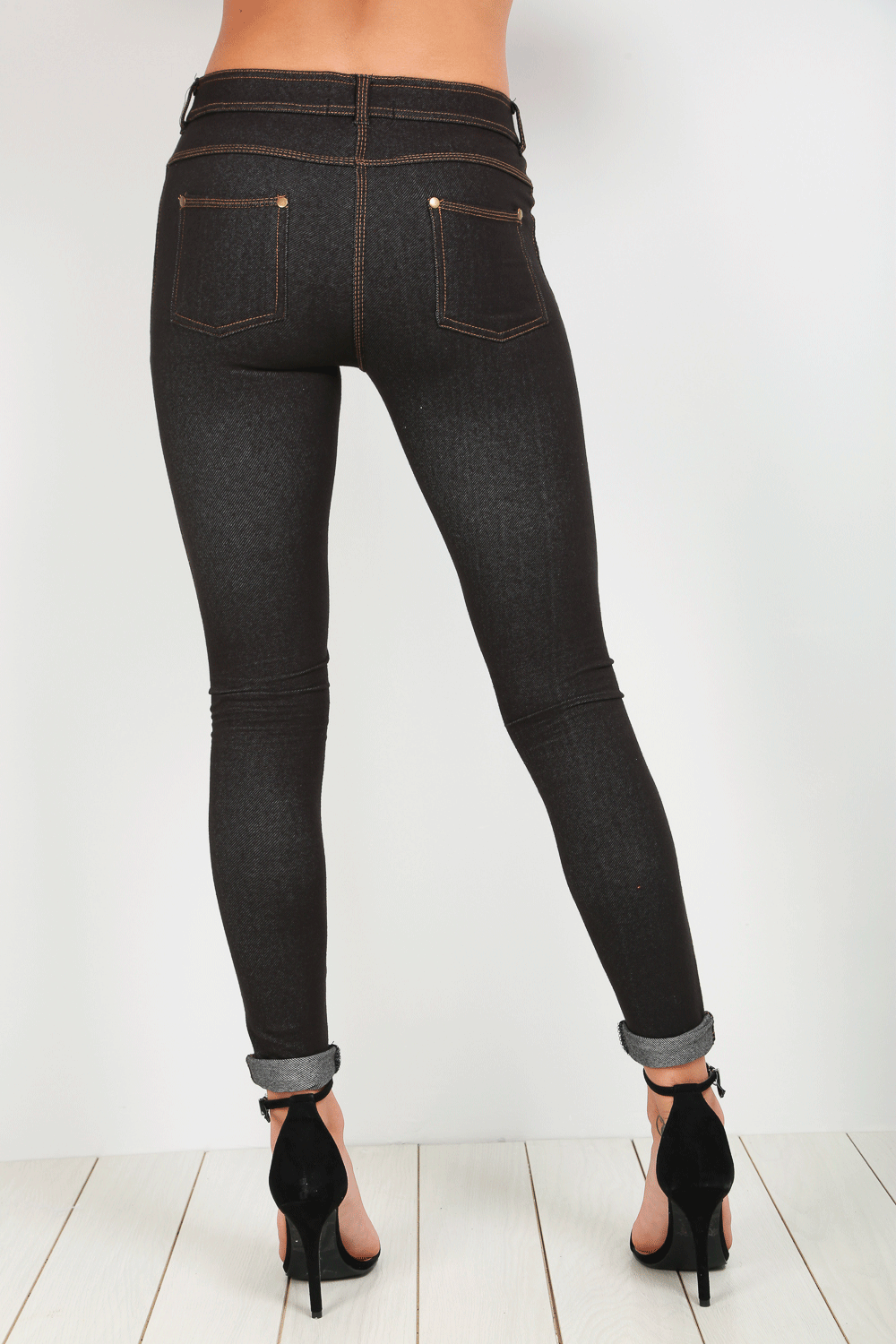 Chesca Ripped Knee Denim Skinny Jeggings - bejealous-com