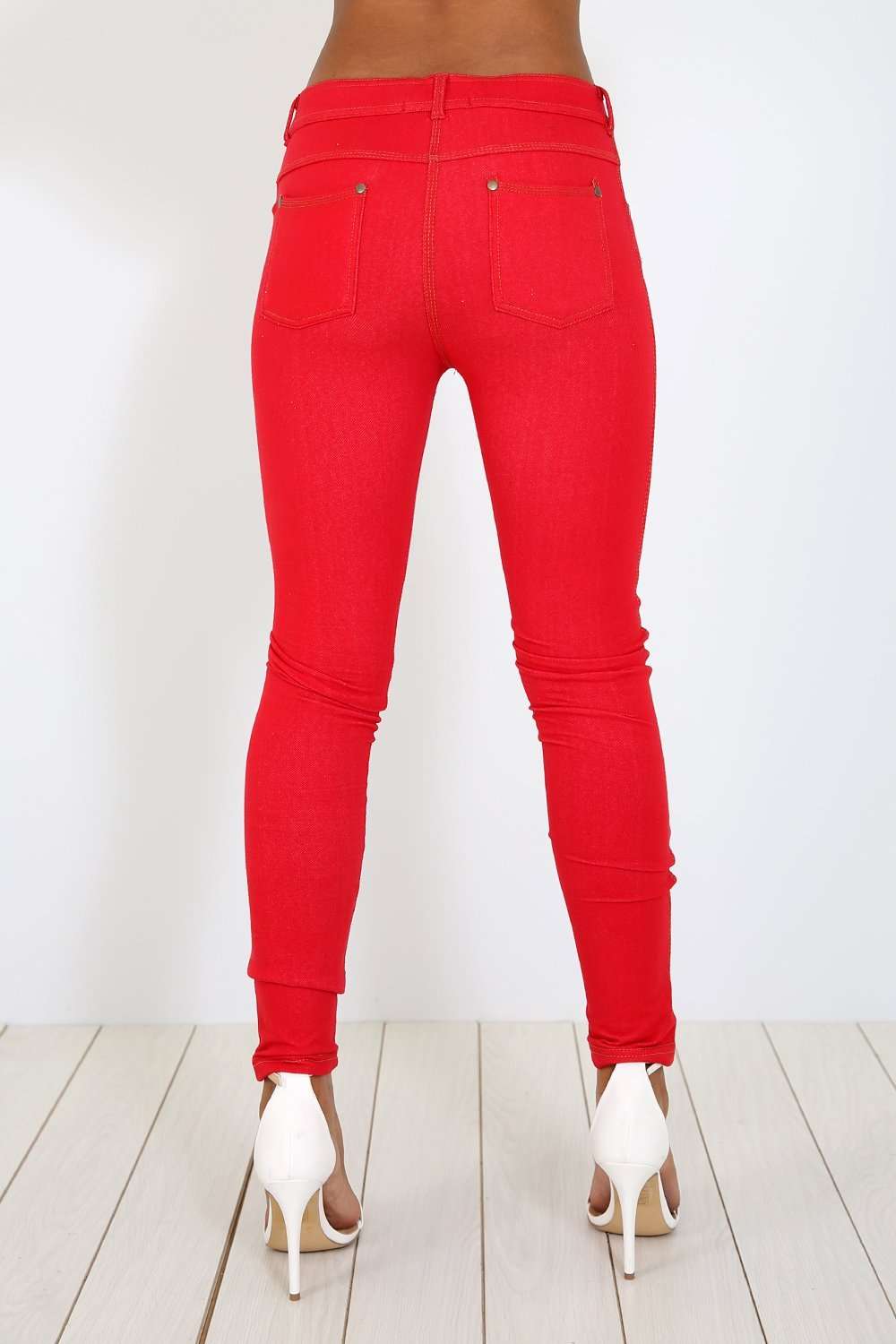 Chesca Ripped Knee Denim Skinny Jeggings - bejealous-com