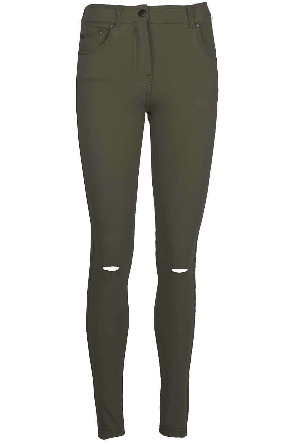 Chesca Ripped Knee Denim Skinny Jeggings - bejealous-com