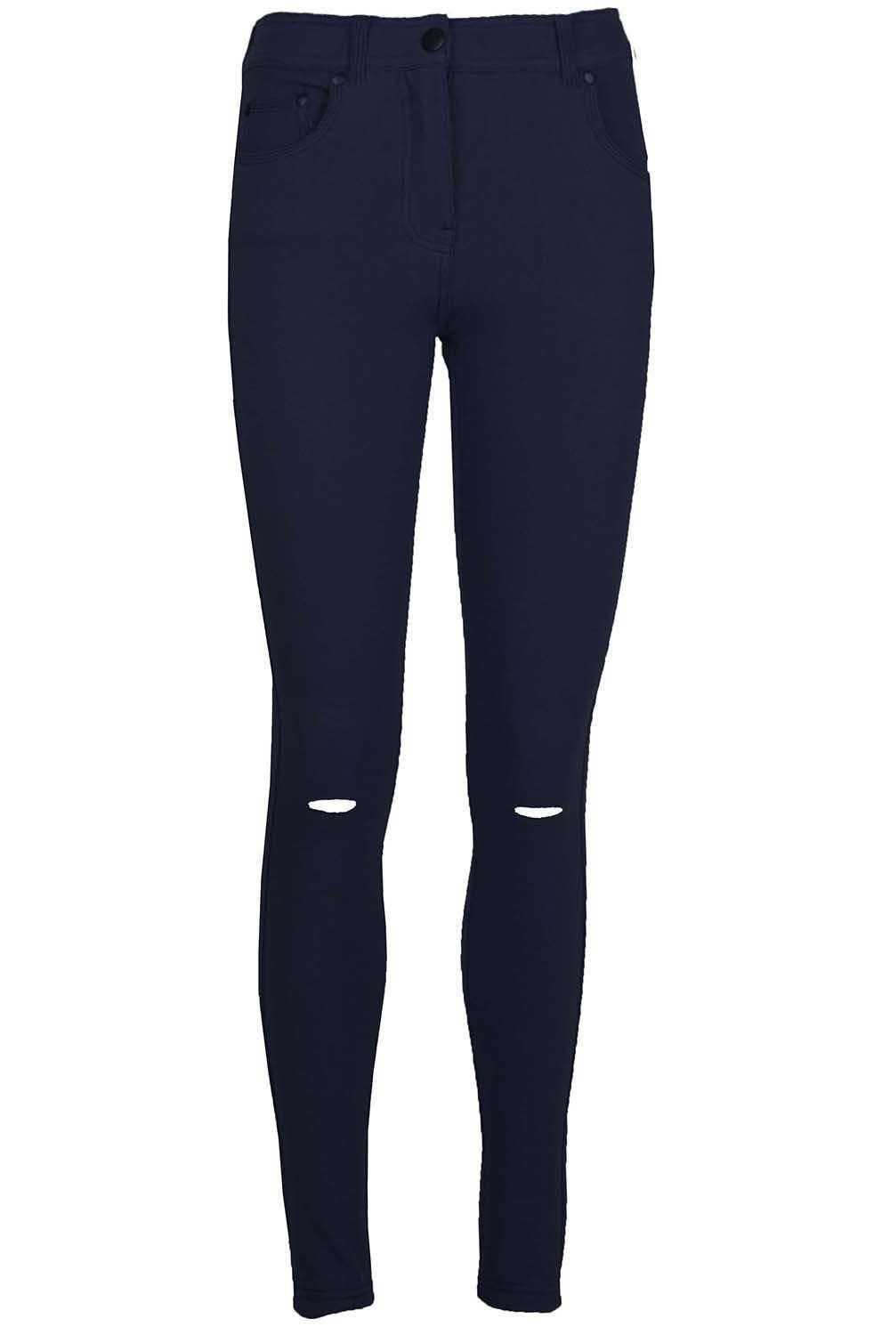 Chesca Ripped Knee Denim Skinny Jeggings - bejealous-com