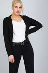 Cheslie Long Sleeve Cropped Belted Jacket - bejealous-com