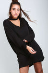 Chloe Choker Neck Oversized Knitted Dress - bejealous-com