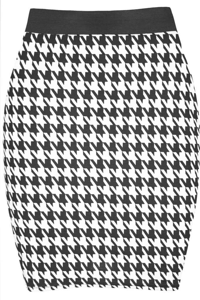 Chloe High Waist Dog Tooth Mini Skirt - bejealous-com