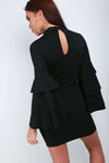 Chloe Tiered Frill Choker Neck Bodycon - bejealous-com