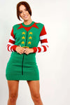 Christmas Elf Costume Knitted Jumper Dress - bejealous-com