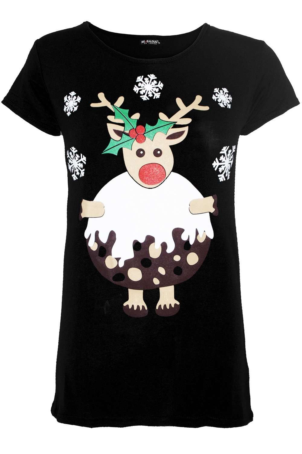 Christmas Pudding Graphic Print Slim Fit Tshirt - bejealous-com