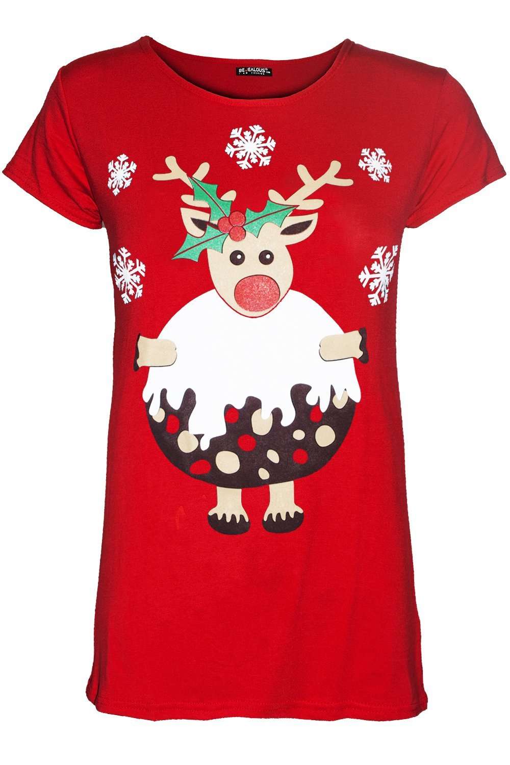 Christmas Pudding Graphic Print Slim Fit Tshirt - bejealous-com