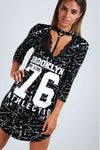 Ciara Brooklyn Slogan Print Tshirt Dress - bejealous-com