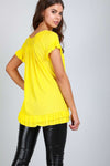 Ciara Peplum Frill V Neck Tunic Top - bejealous-com