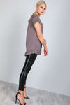 Ciara Peplum Frill V Neck Tunic Top - bejealous-com