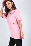 Clara Khaki Oversized Basic Ripped Jersey TShirt - bejealous-com