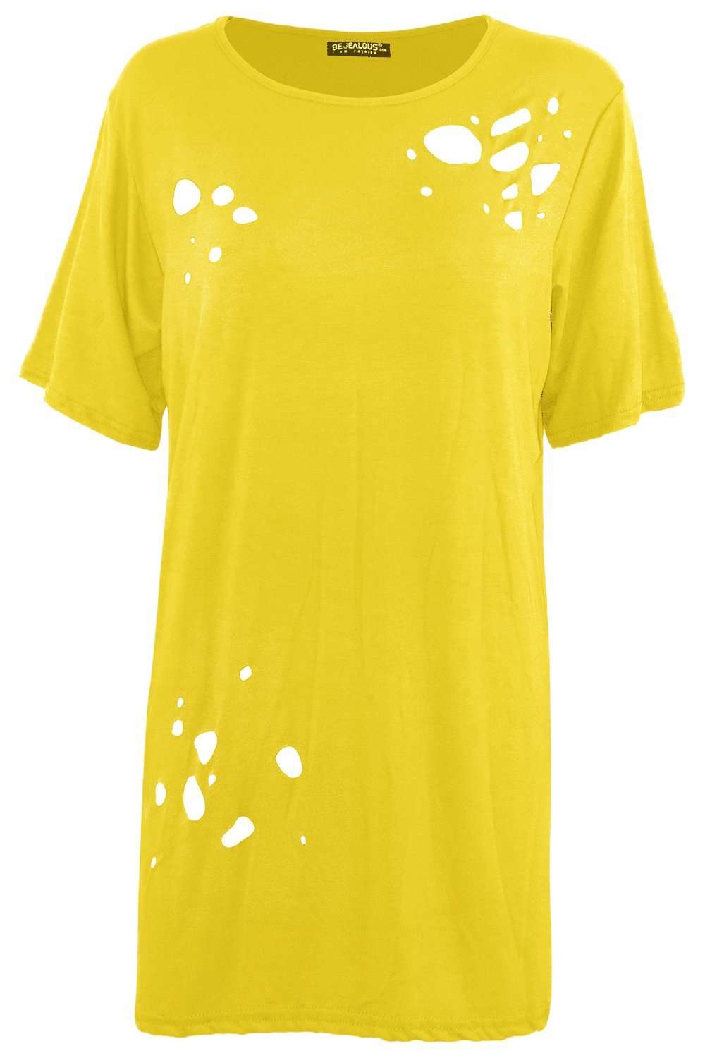 Clara Khaki Oversized Basic Ripped Jersey TShirt - bejealous-com