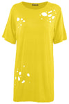 Clara Oversized Basic Ripped Jersey TShirt - bejealous-com