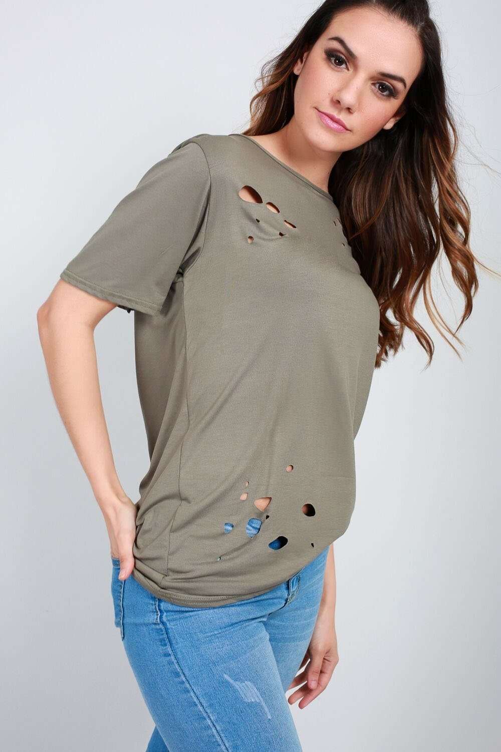 Clara Oversized Ripped Jersey T-Shirt - bejealous-com