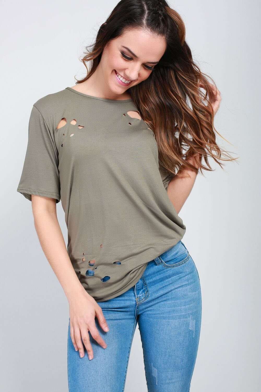 Clara Oversized Ripped Jersey T-Shirt - bejealous-com