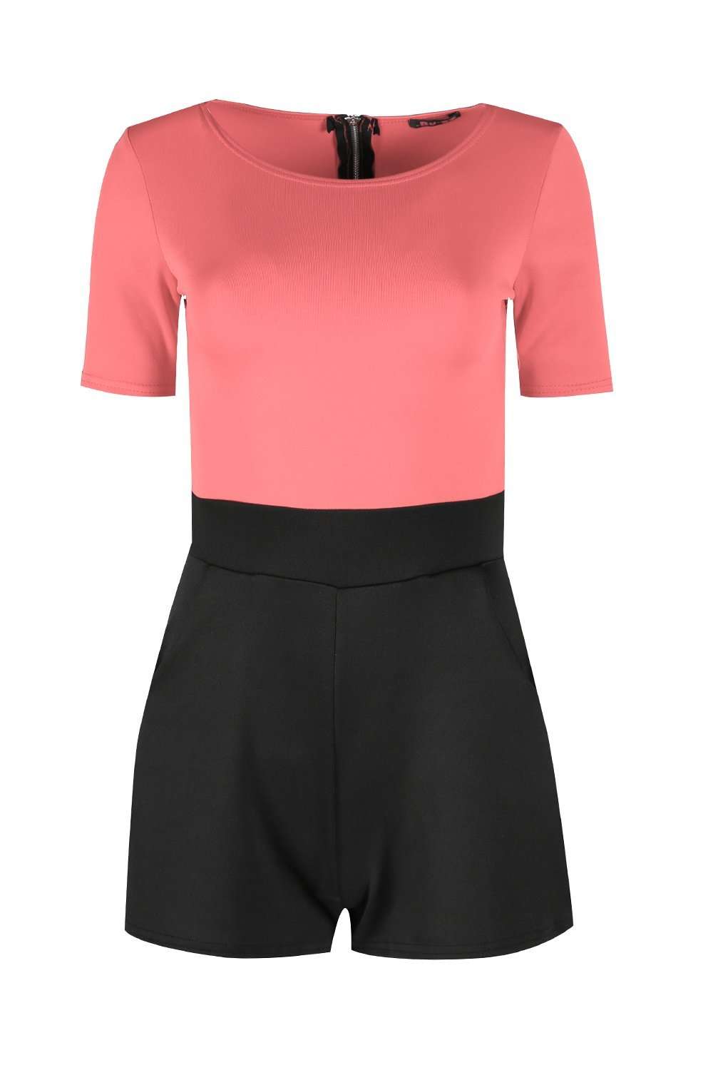 Clara Short Sleeve Colour Block Play Suit - bejealous-com