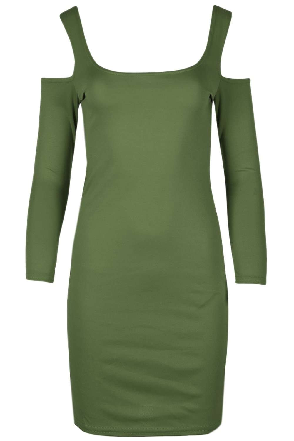 Cold Shoulder Long Sleeve Mini Dress - bejealous-com