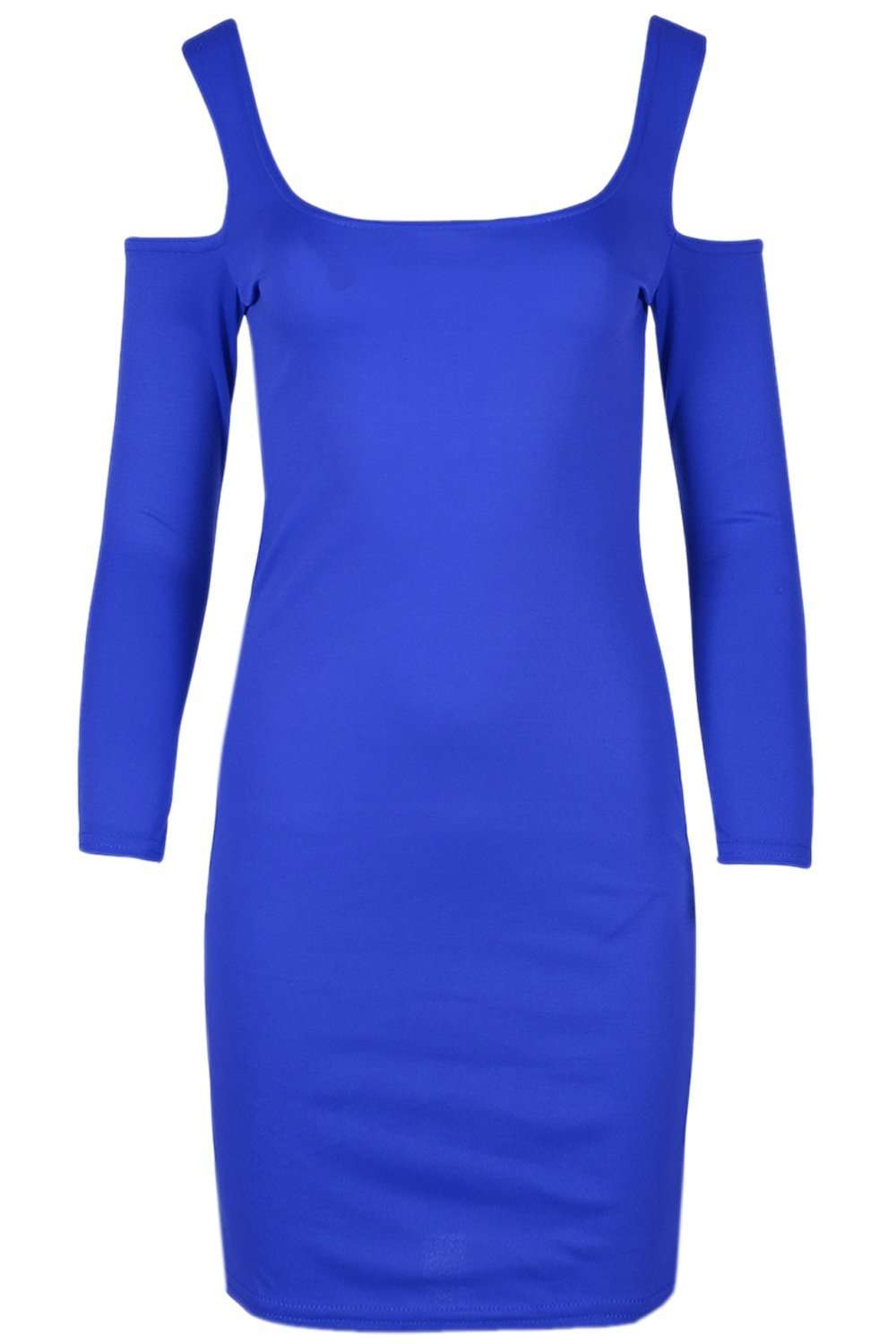 Cold Shoulder Long Sleeve Mini Dress - bejealous-com