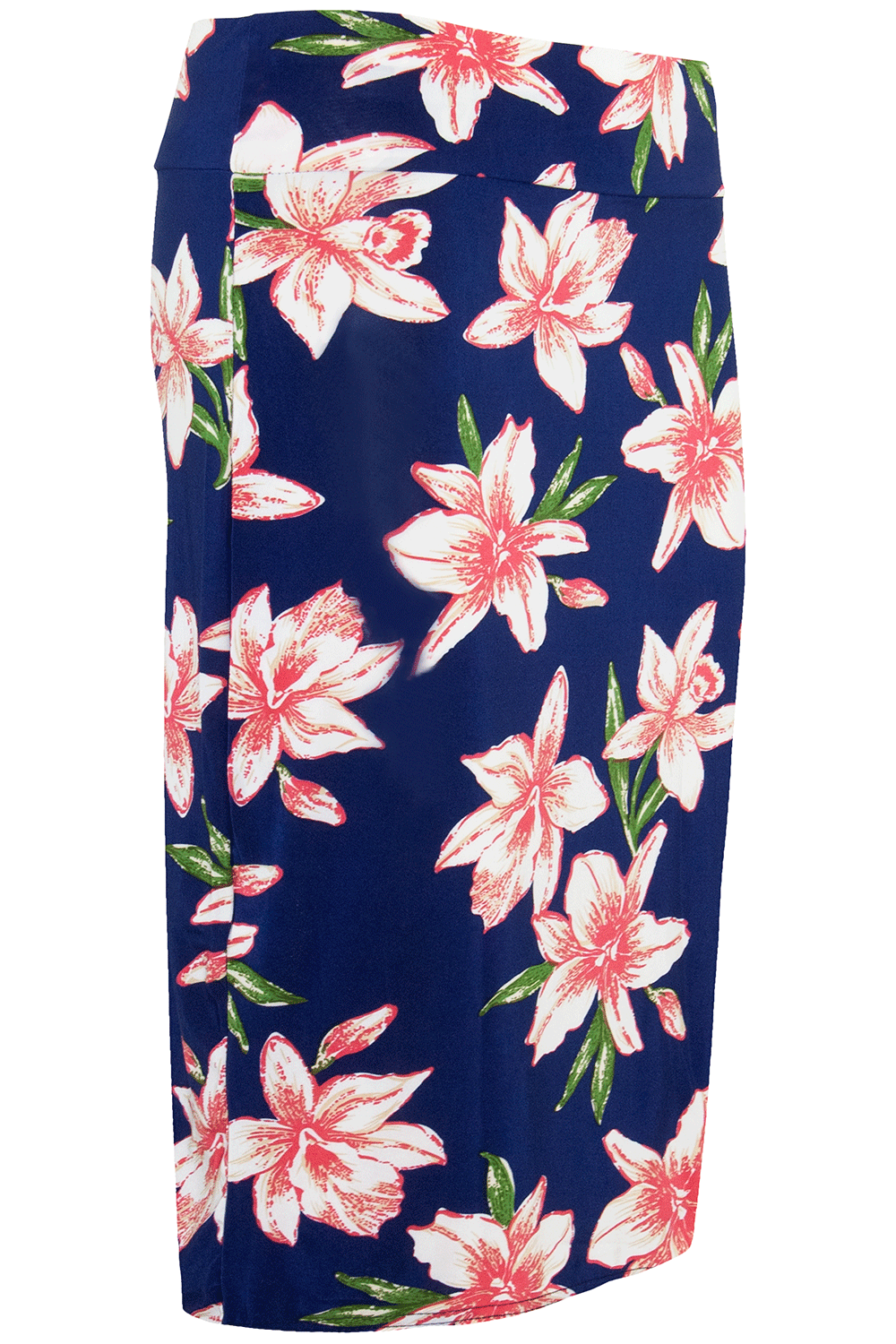 Cream High Waisted Tropical Print Midi Skirt - bejealous-com