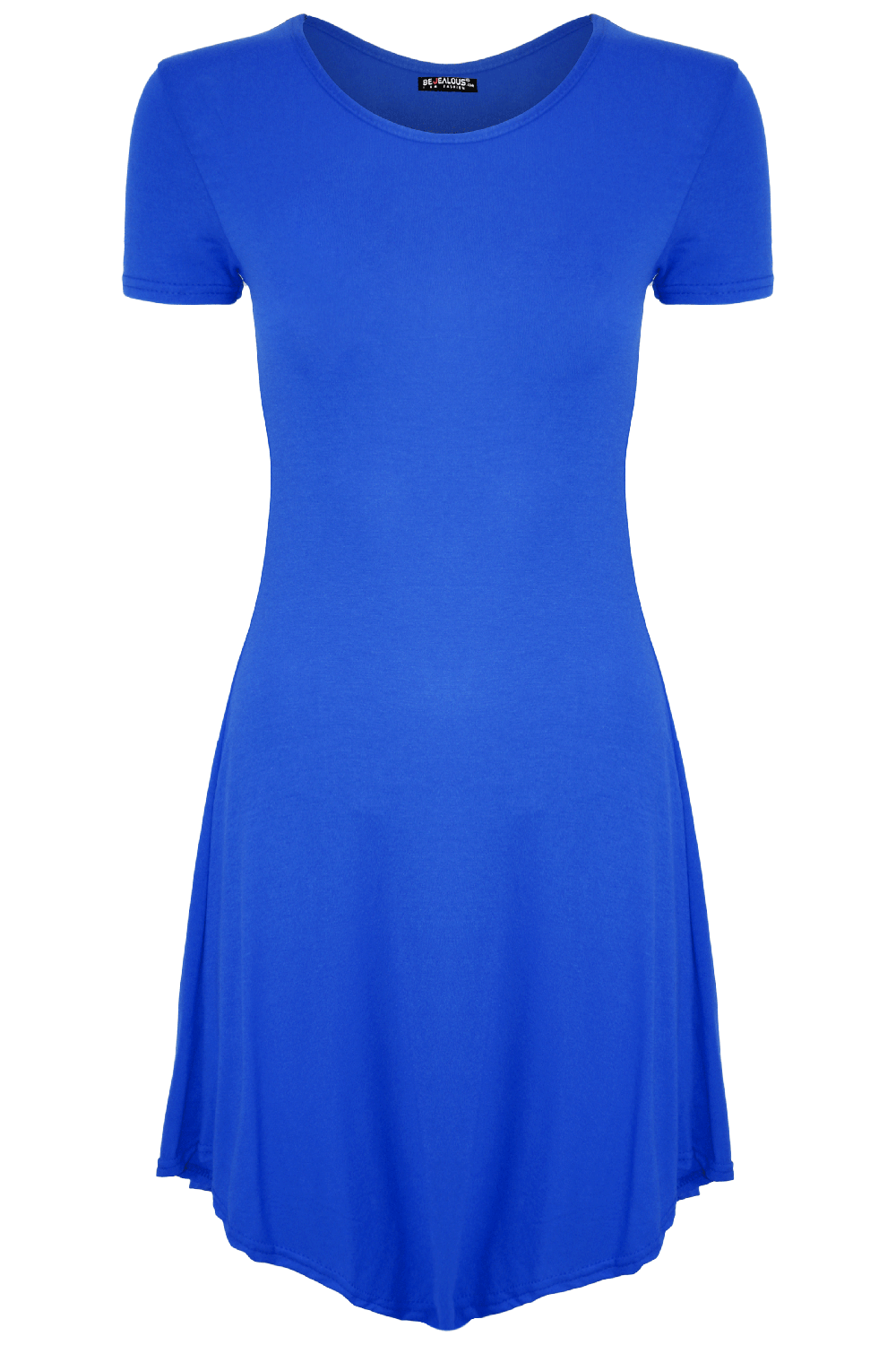 Daisy Scoop Hem Basic Tshirt Mini Dress - bejealous-com