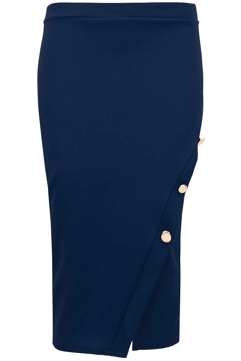 Dalia High Waisted Gold Button Midi Skirt - bejealous-com