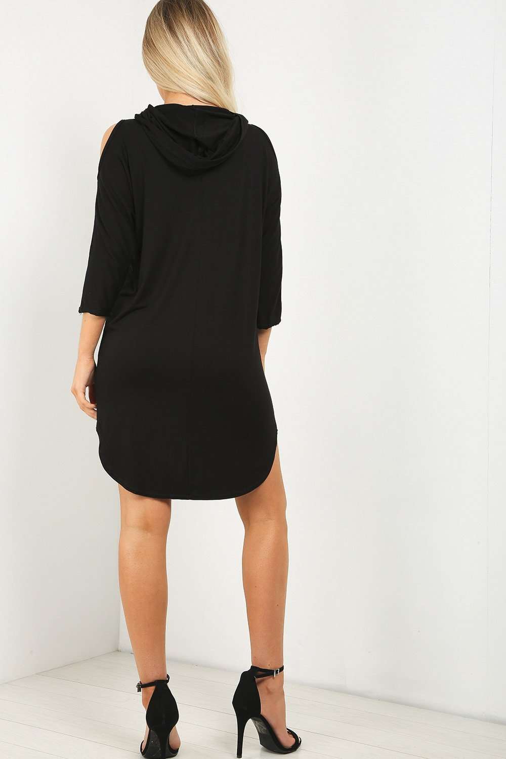 Daliah Cold Shoulder Basic Sweater Dress - bejealous-com