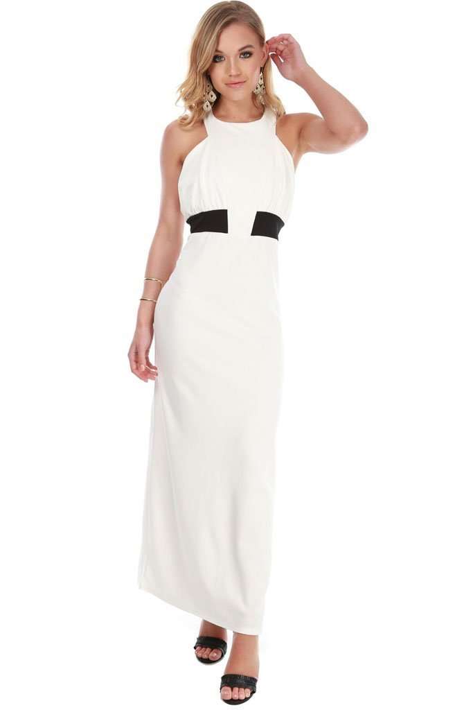 Danica Halterneck Paneled Maxi Dress - bejealous-com